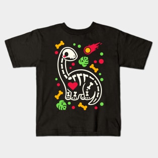 Brontosaurus skeleton Kids T-Shirt